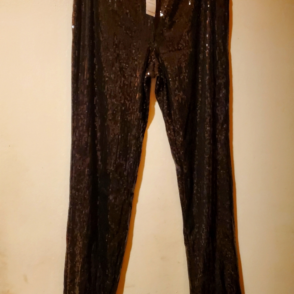 White House Black Market Black sequin pants size 4. New with tags